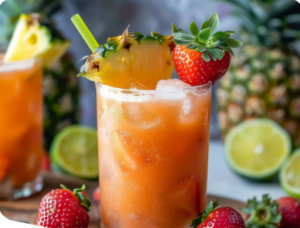 Água Fresca de Abacaxi e Morango