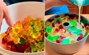 Gelatina de Mosaico, um doce colorido e refrescante que agrada a todos